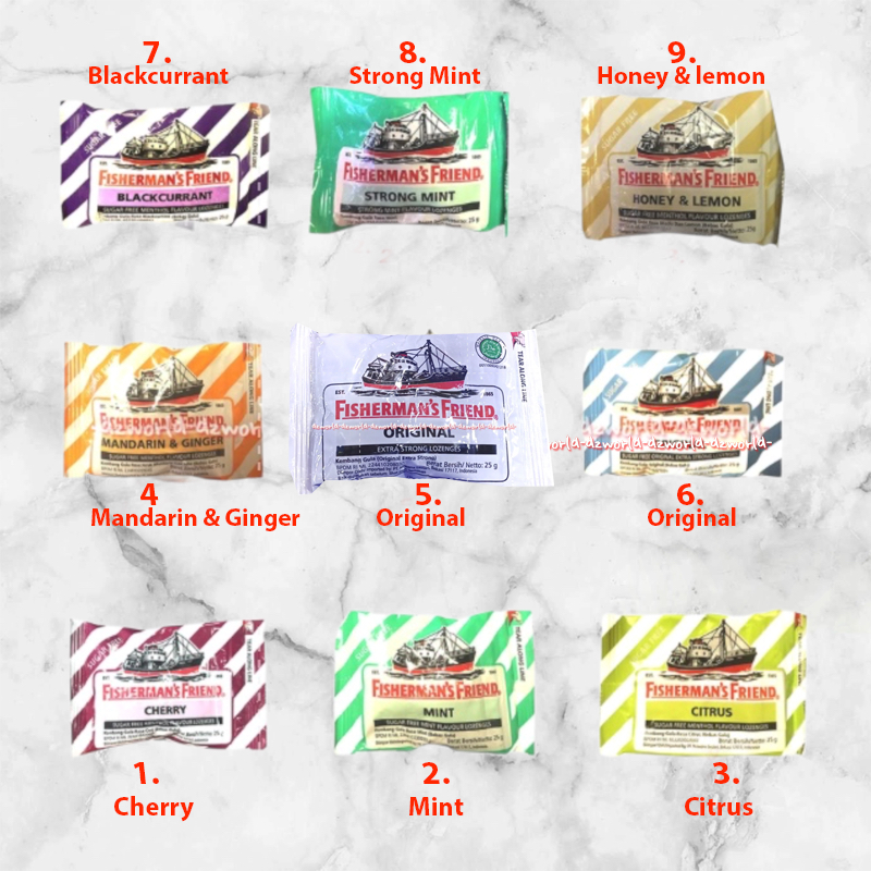 

Fisherman's 25gr Friend Permen Pelega Tenggorokan Candy Mint Lozenges Fishermans Original Mint Honey lemon