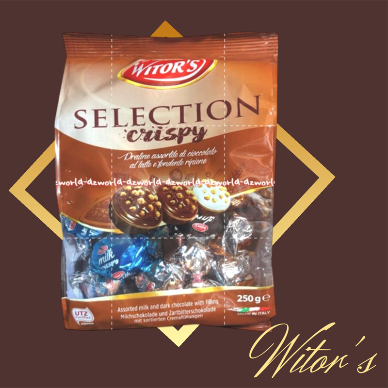 

Witor's Selection Crispy 250gr Nocciola Fondente Latte Coklat Bulat Witors Witor Wintor's Krispi Kriuk