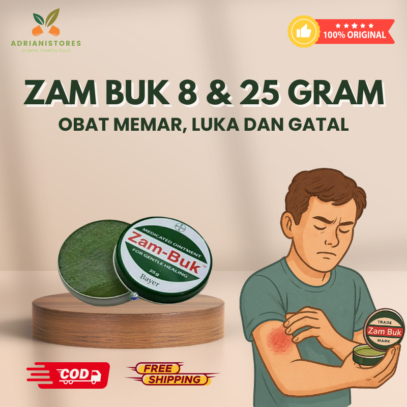 ZAM BUK / ZAMBUK Original 8gr & 25gr – Salep Luka, Memar, Gatal, Serangga, Herbal Asli Thailand