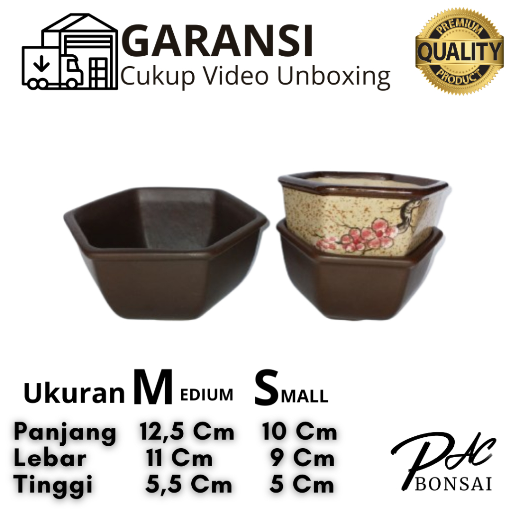 Pot Keramik Bonsai | Sukulen | Kaktus |  Berbahan Keramik Ukuran Mame Sukulen Kaktus Adenium