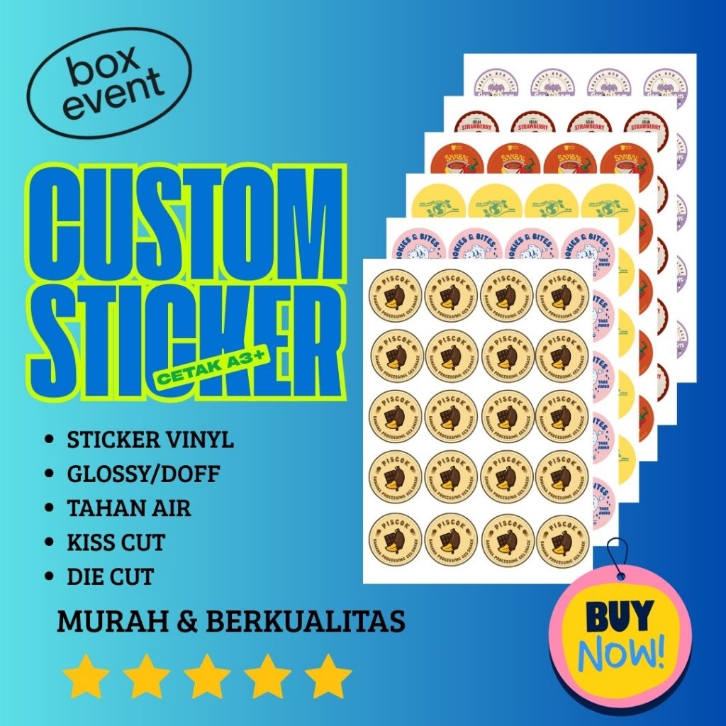 

CETAK CUSTOM STICKER A3 MURAH / CETAK STIKER LABEL MAKANAN DAN MINUMAN/ DESIGN SUKASUKA