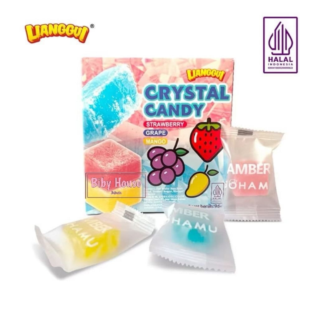 

PERMEN lunak CRYSTAL CANDY LIANGGUI aneka rasa buah 96 gr halal