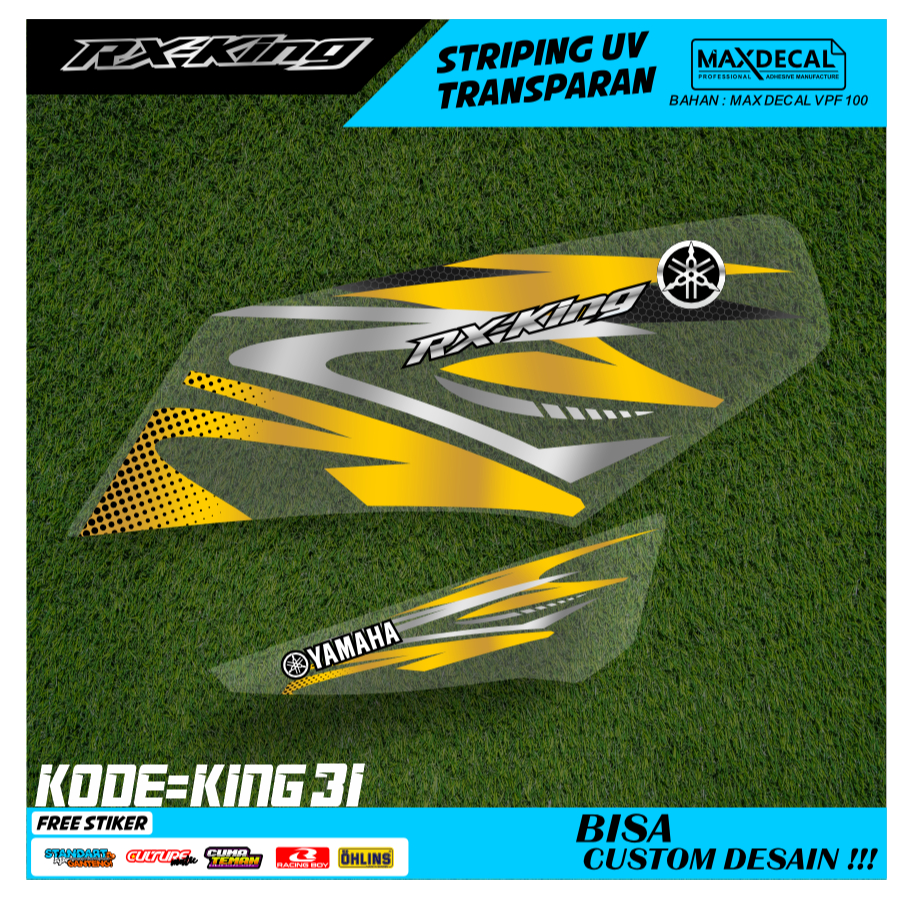 Lis Stripping Sticker RX King Variasi Transparan Custom Hitam Original RX-K-31 / Striping Transparan