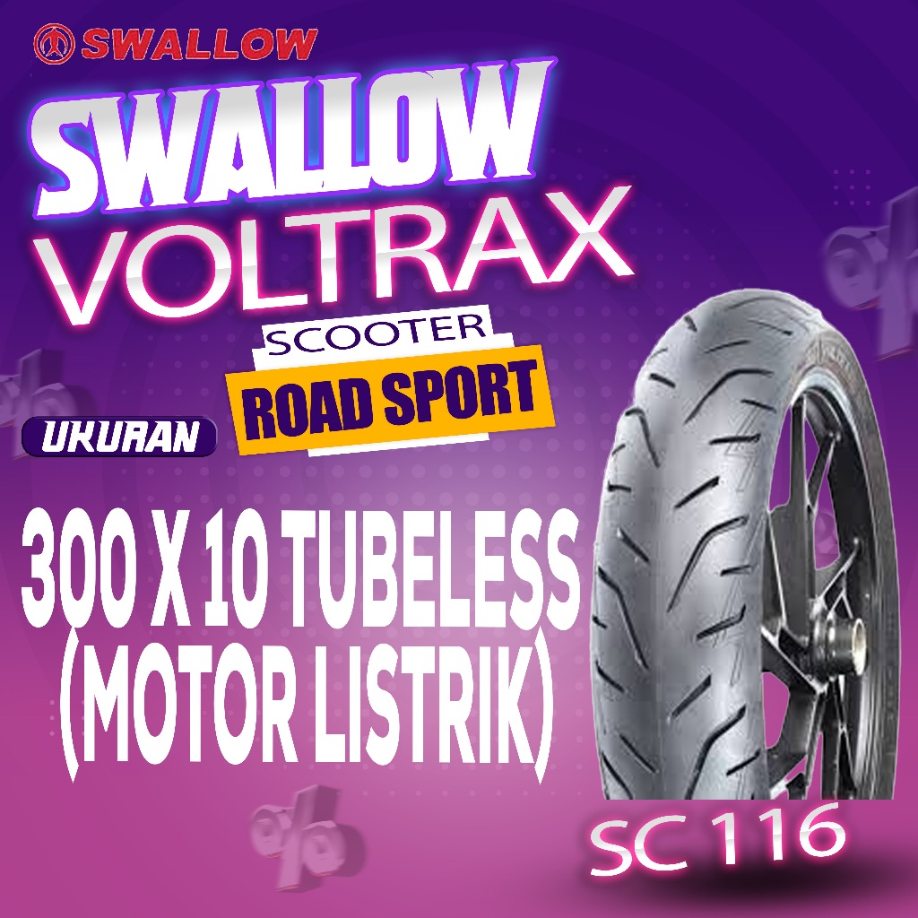 BAN SWALLOW VOLTRAX/BAN RING 10/TUBELESS (MOTOR LISTRIK)