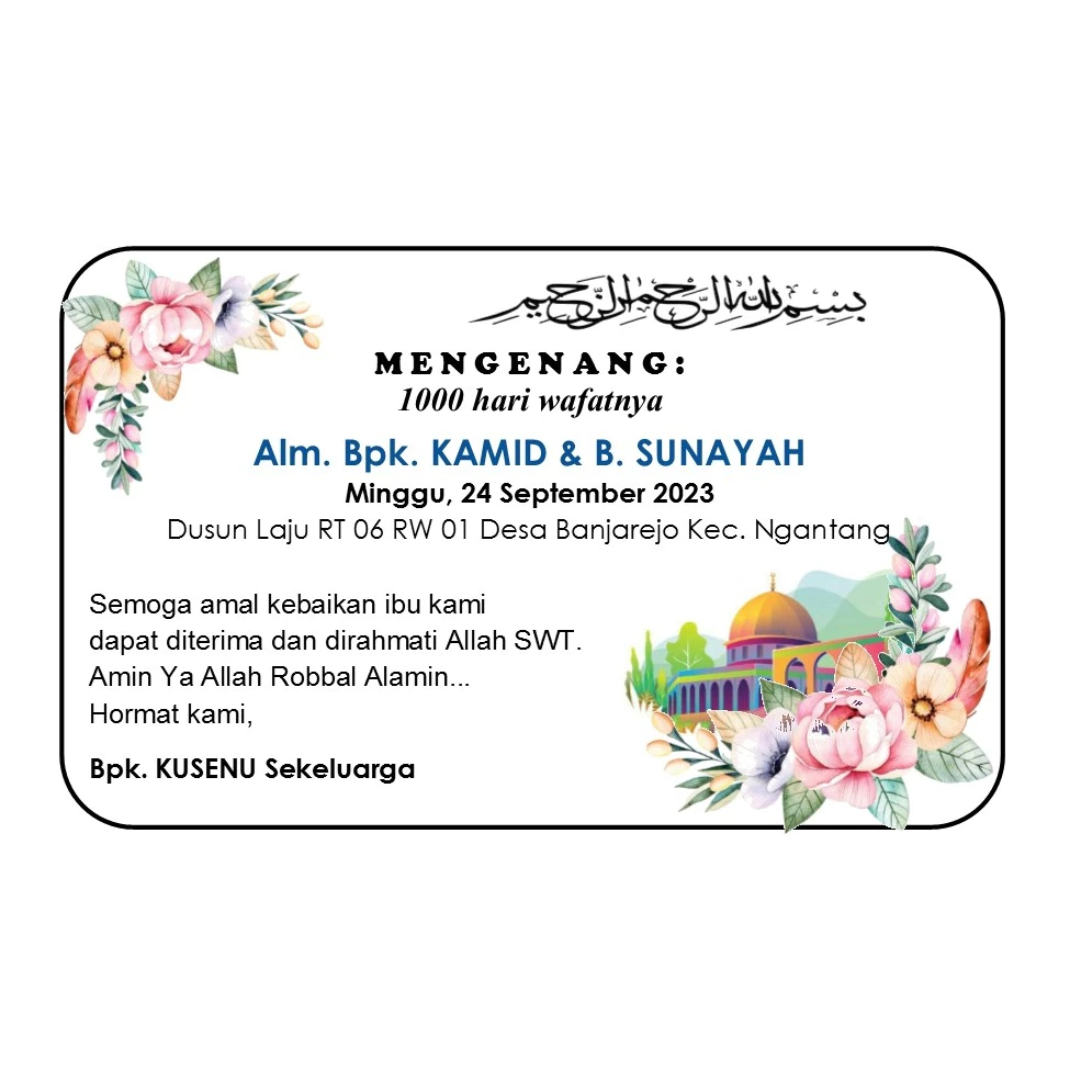 

ES88 LABEL BOX NASI/KUE/LABEL TONJOKAN UK A6