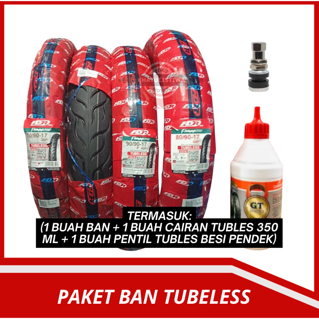 [PAKET BAN TUBELESS] BAN FDR FLEMMO PRO 70/90-17 80/90-17 90/90-17 TUBELESS BAN MOTOR BEBEK TUBELESS
