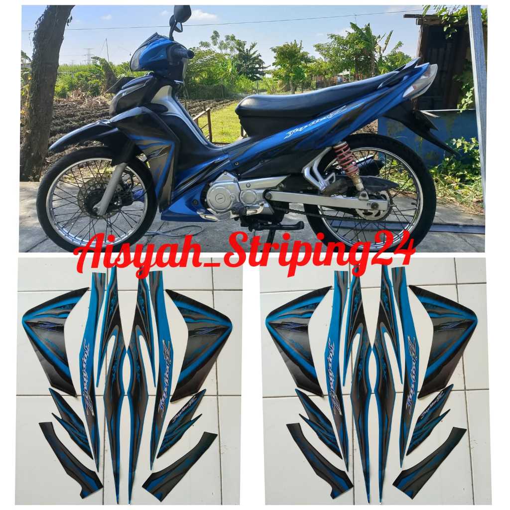 stiker striping yamaha jupiter z robot 2010 biru hitam