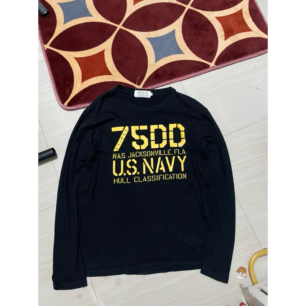 kaos Avirex hitam kuning mewah