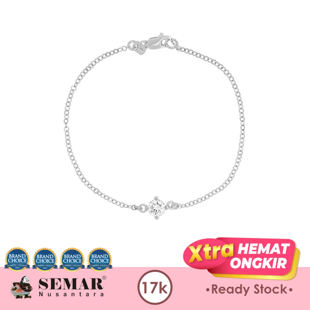 Gelang Emas Gilvi Solitaire White Gold 17K Semar Nusantara