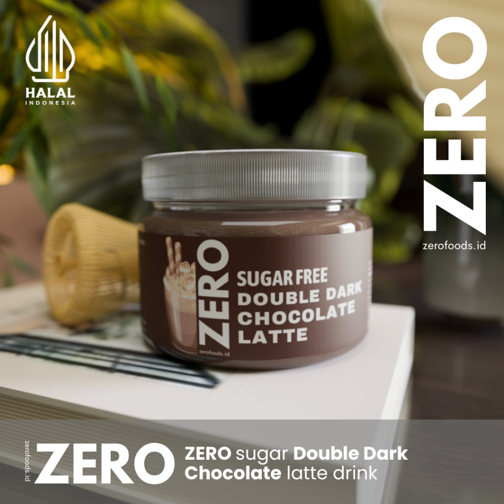 

SUGAR FREE Zero Double Dark Chocolate Premium Tanpa Gula - Bubuk Cokelat Asli Minuman Sehat 150g