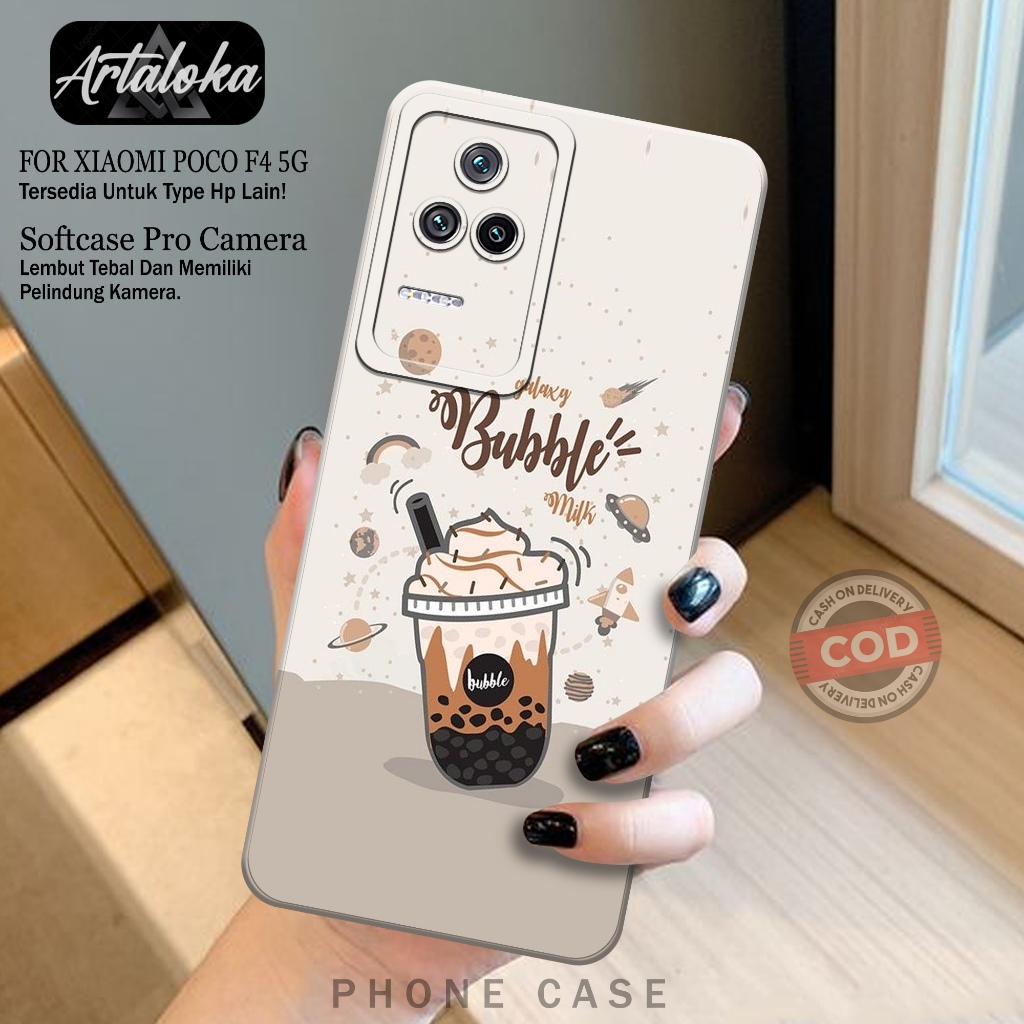 Softcase Hp Xiaomi Poco F4 5G Fashion Case Boba Case Poco F4 5G Silikon TPU Pro Camera Casing Poco F