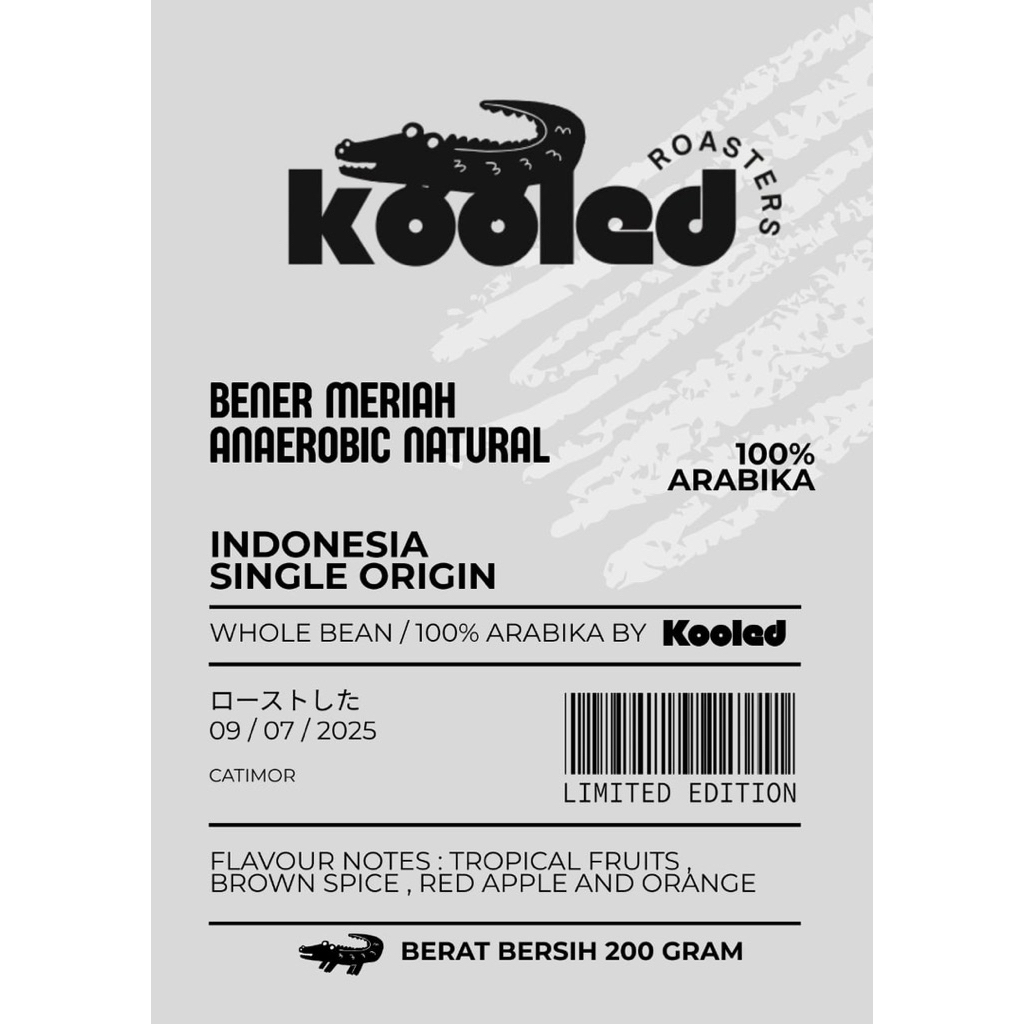 

BIJI KOPI SINGLE ORIGIN BENER MERIAH NATURAL ANAEROB 200gr & 500gr