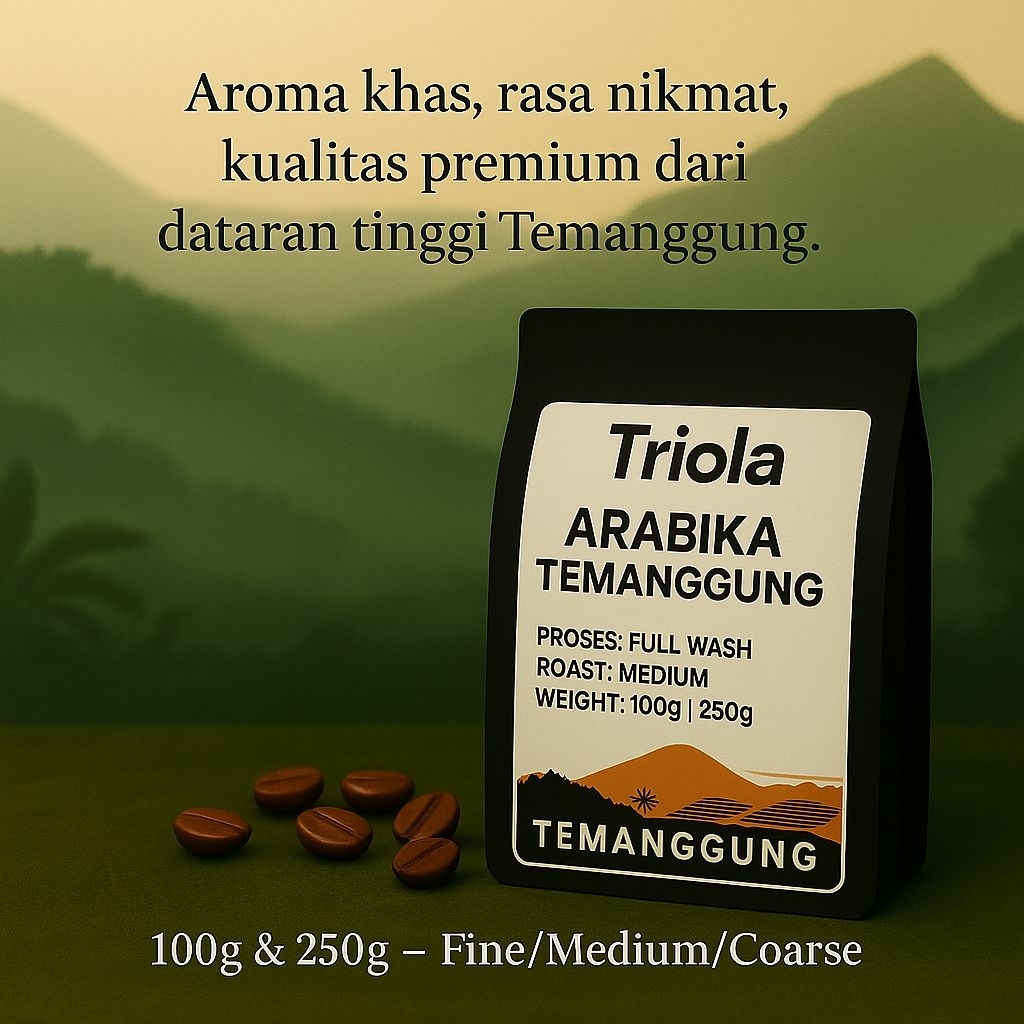 

Kopi Arabika Temanggung Premium Full Wash Medium Roast 100% Original – Triola Coffee Biji & Bubuk