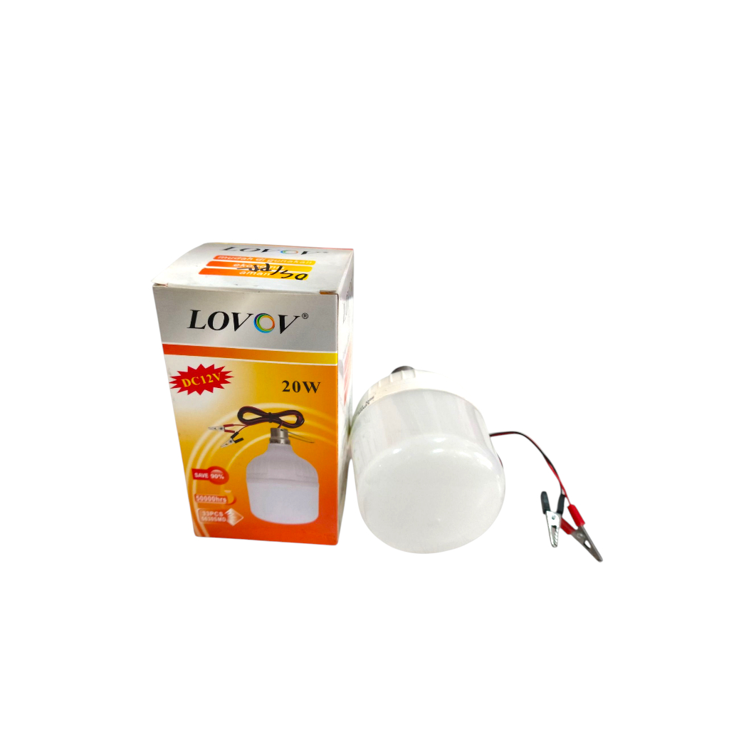 Lampu  bohlam LED DC accu jepit 12V 20W