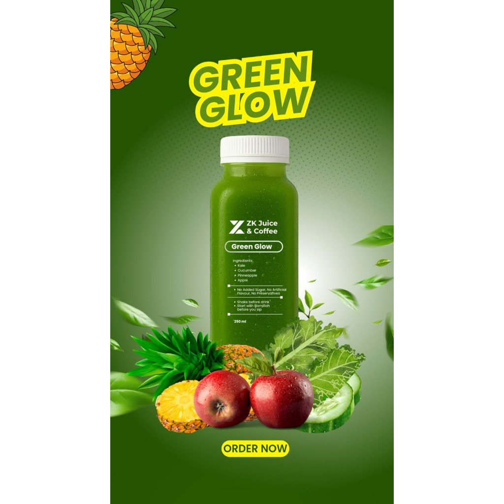 

Green Glow - Cold Press Juice 250 ml by ZK Juice & Coffee