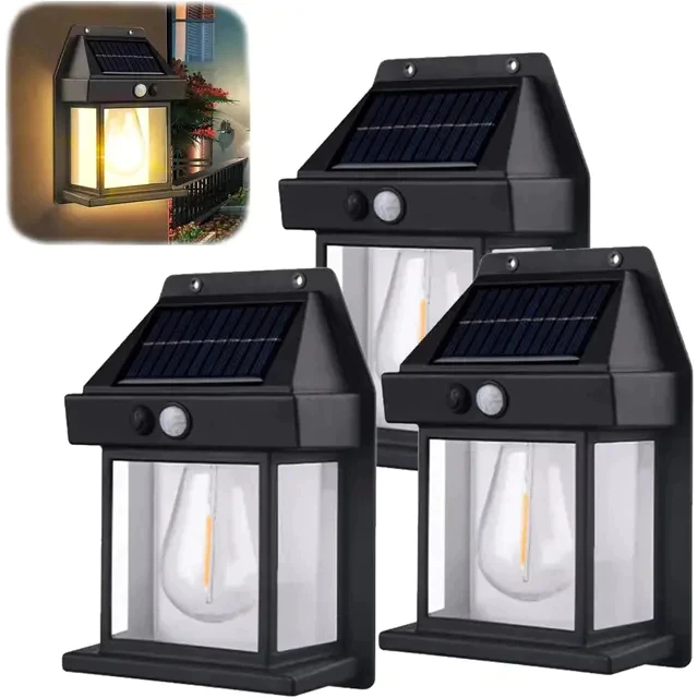 Lampu Dinding Taman Solar Interaction Wall Lamp Tenaga Surya Sensor / Solar Wall Lamp