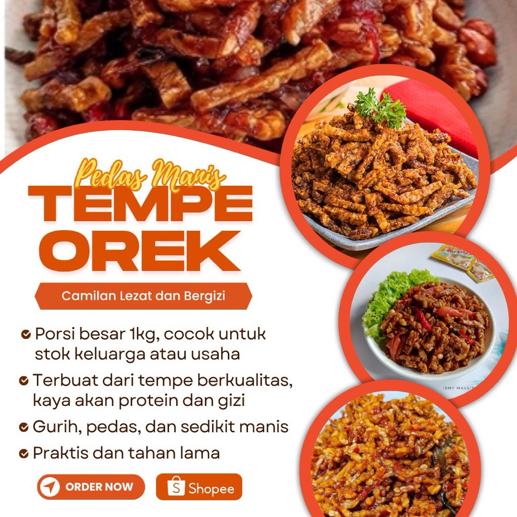 

Tempe Orek Kering 1kg - pedas manis, praktis, tanpa pengawet, renyah