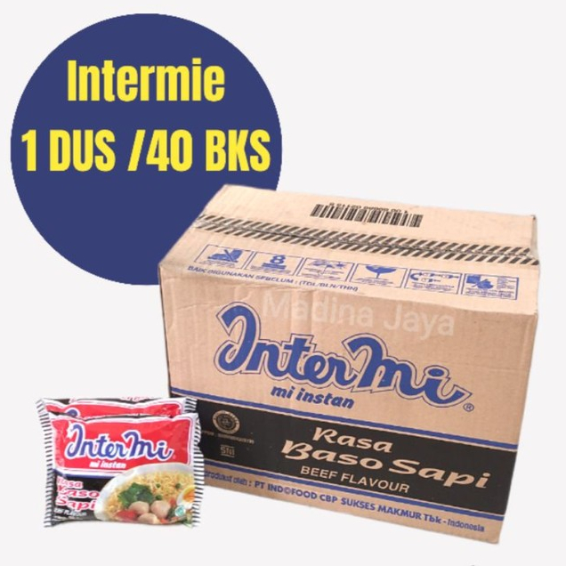 

Intermi 1 Dus Karton 40 bks Mie Baso Sapi Mie Instant Kuah 40 pcs 55 gr