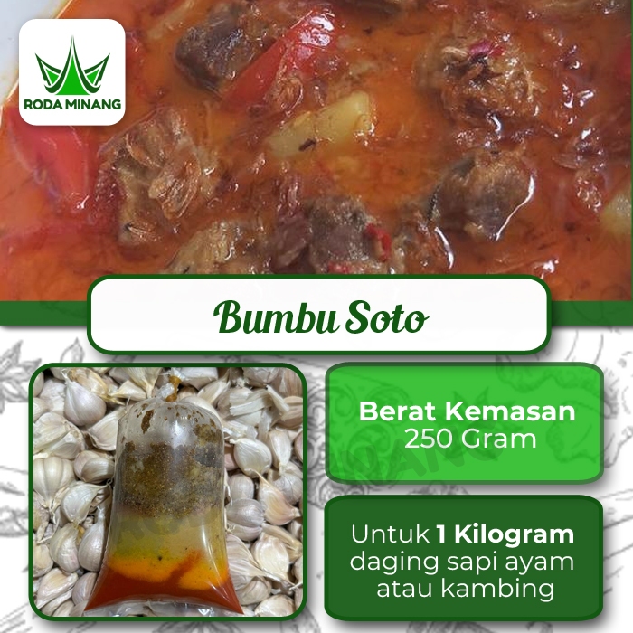 

Bumbu Soto Daging Ayam Sapi Kambing Giling Basah Halus Bumbu Jadi Masak instant - 250 Gram