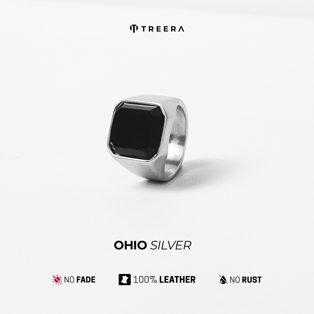 Treera Ohio Cincin Titanium Premium Pria Anti Karat Anti Luntur Silver Black Gold Buy 1 Get 1 Free G