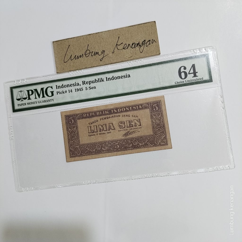 uang kuno 5 Sen 1945 PMG 64