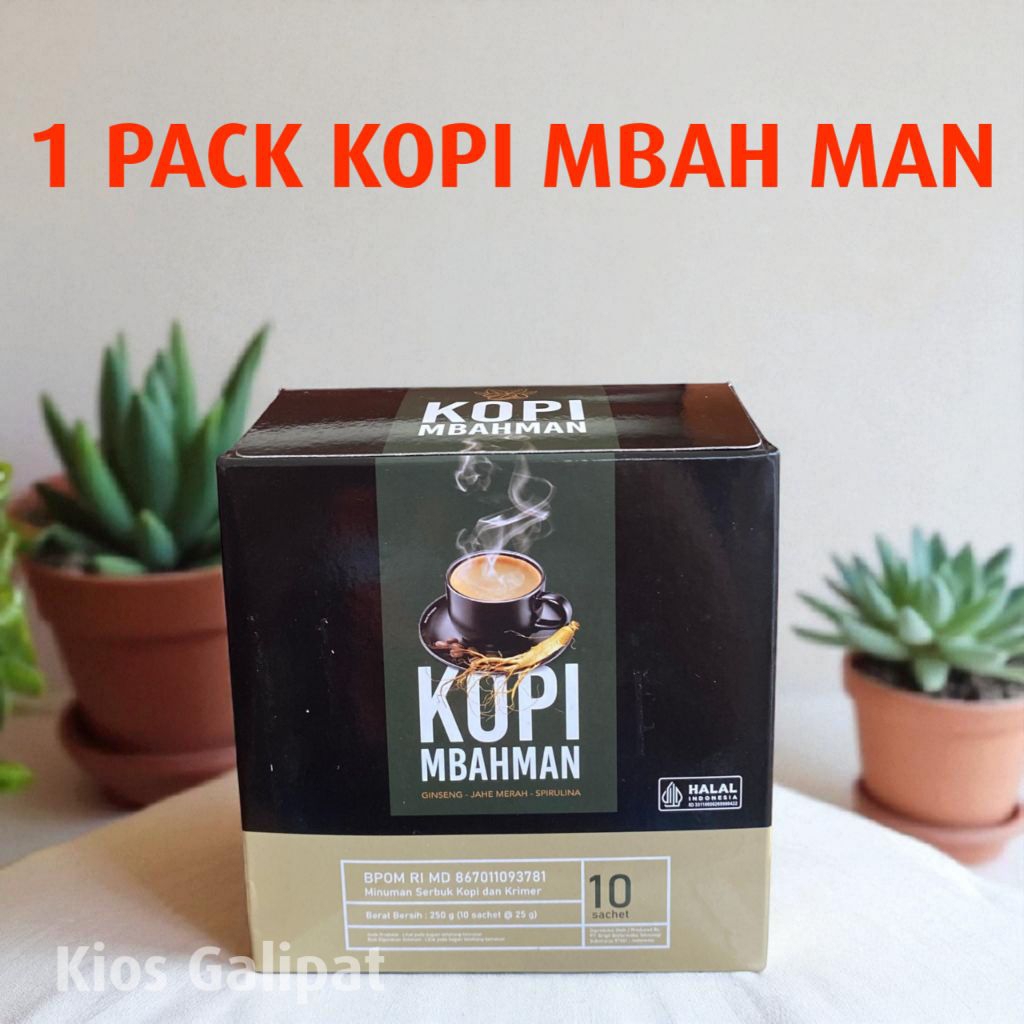 

Kopi Mbahman Ekstrak Kopi Ginseng Jahe Merah Spirulina 10sct untuk Kesehatan Stamina Pegel Linu Masuk Angin Kecapekan