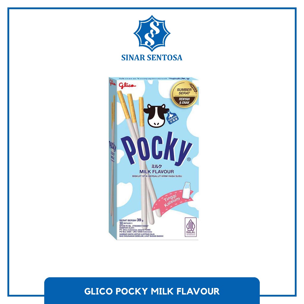 

Glico Pocky Milk Flavour 39g | Snack Stik Biskuit Renyah Enak Original