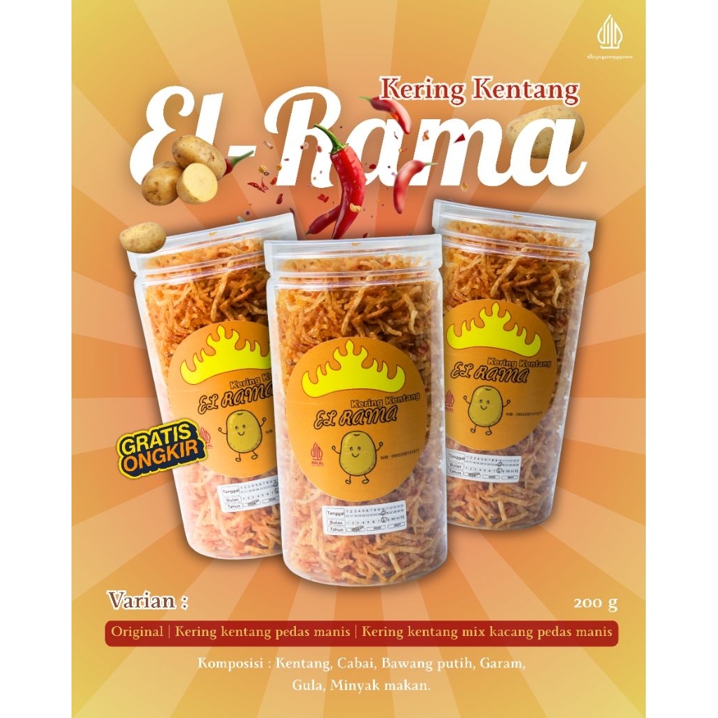 

Kering kentang el Rama Toples ukuran 1000 ml