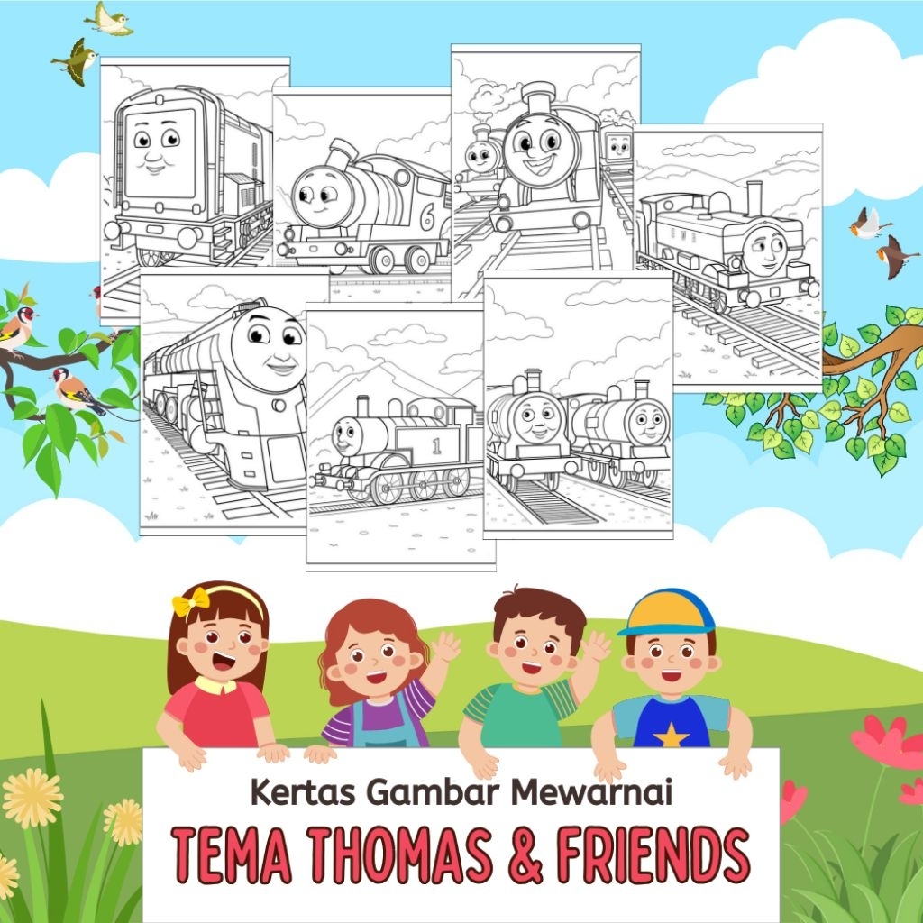 

20 LEMBAR KERTAS MEWARNAI ANAK TEMA THOMAS & FRIENDS (READY LANGSUNG KIRIM)