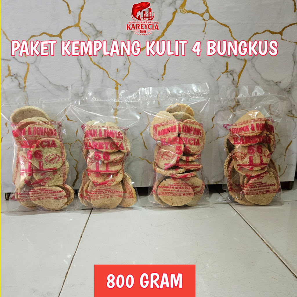 

Kerupuk Kemplang Ikan Tenggiri - Paket Kemplang Kulit 4 Bungkus - Fresh & Hemat - Khas Palembang - 800 Gram