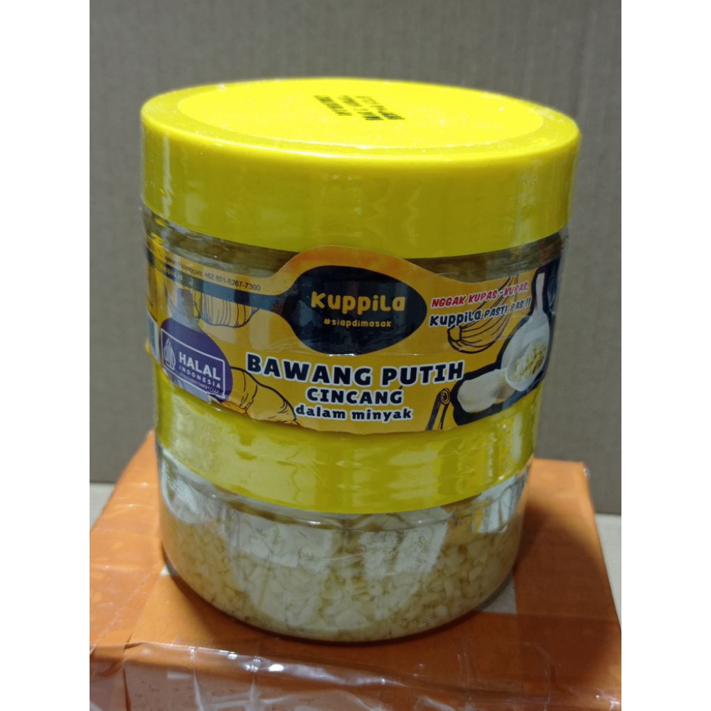 

Kuppila Bawang Putih Cincang Dalam Minyak Kemasan Toples 200gr