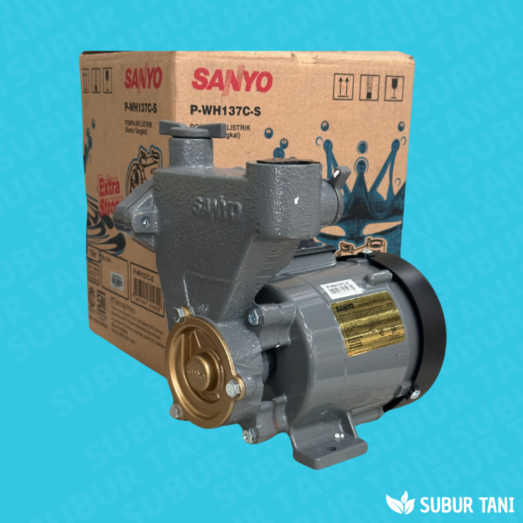 POMPA AIR LISTRIK SANYO P-WH137C-S/POMPA AIR SUMUR DANGKAL NON OTOMATIS SANYO P-WH137C-S