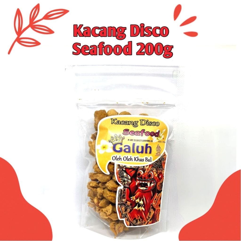 

Kacang Disco Seafood Galuh 200g – Oleh Oleh Khas Bali, Cemilan Renyah Halal Jajanan Murah