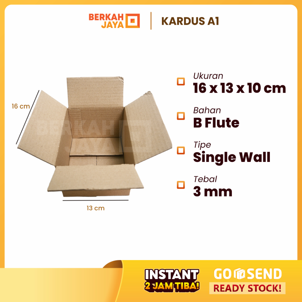 

[TANPA MIN ORDER] 16 x 13 x 10 cm I B FLUTE I KARDUS I CORRUGATED BOX I PACKING | PACKAGING 16x13x10 cm