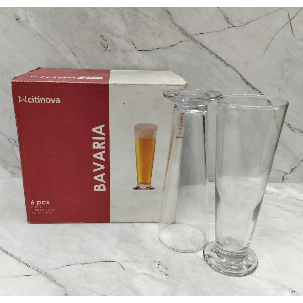 GELAS KACA SET CITINOVA BAVARIA ISI 6 PCS / GELAS JUS / GELAS BIR / GELAS WINE - CITINOVA
