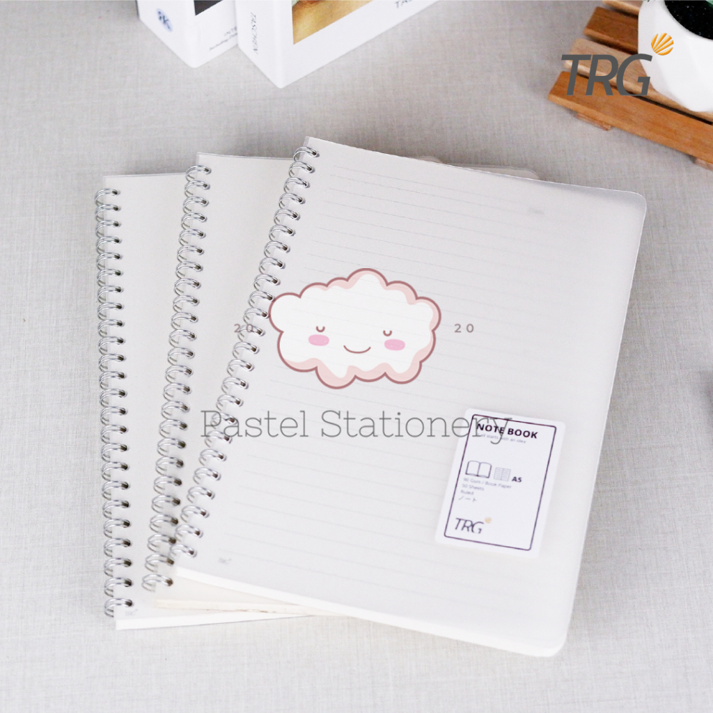 

TRG Buku Tulis Catatan A5 Bookpaper Motif Ruled Dotted Grid Plain NB-83 - Clear Cover Spiral Notebook TRG