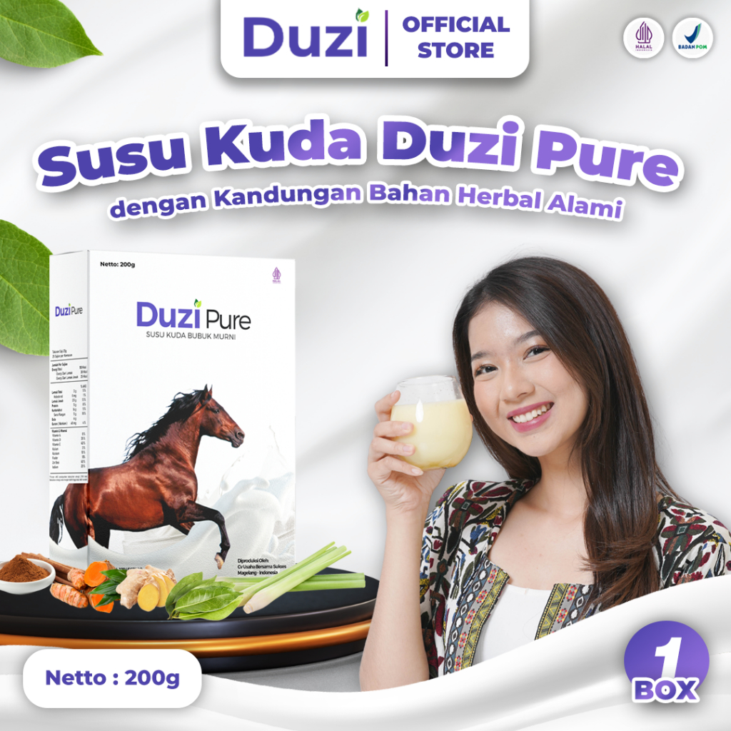 

Duzi Pure - Susu Kuda Lombok Original Untuk Masalah Pernafasan Dan Sendi 200 Gram