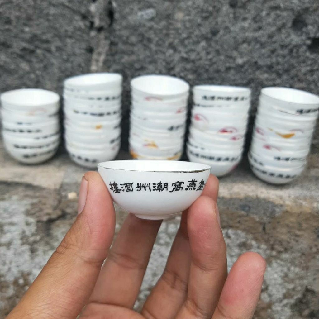 cawan cina cawan porselin cucing antik  cucing keramik