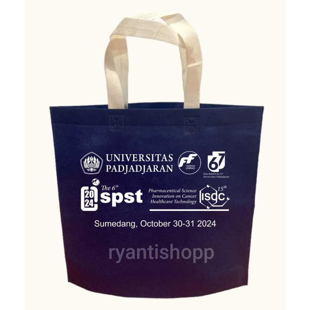 

Tas Spunbond Goodiebag Sablon Custom – Selesai 1 Hari! model Tali model lipatan bawah uk 35x33x8 gramasi 75