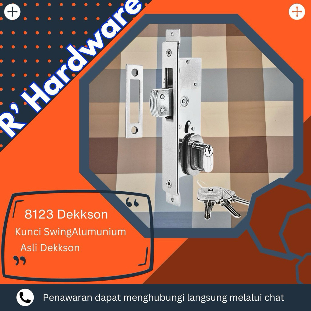 Kunci Swing Dekkson 8123 Alumunium / Kunci Swing Dekkson Dengan Knob T8123 Alumunium / Dekson / Dekk