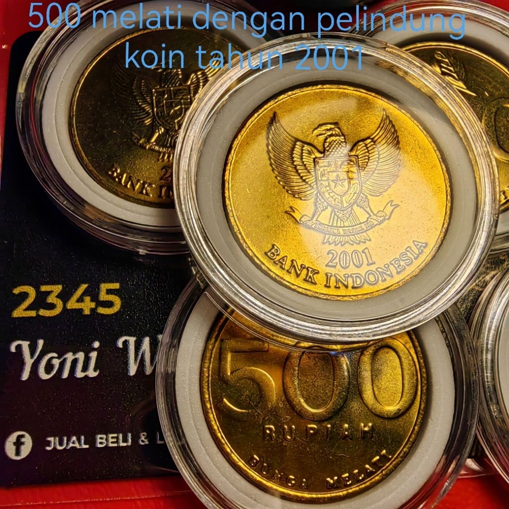500 rupiah tahun 2001 melati kecil GRESS ASLI pecah roll