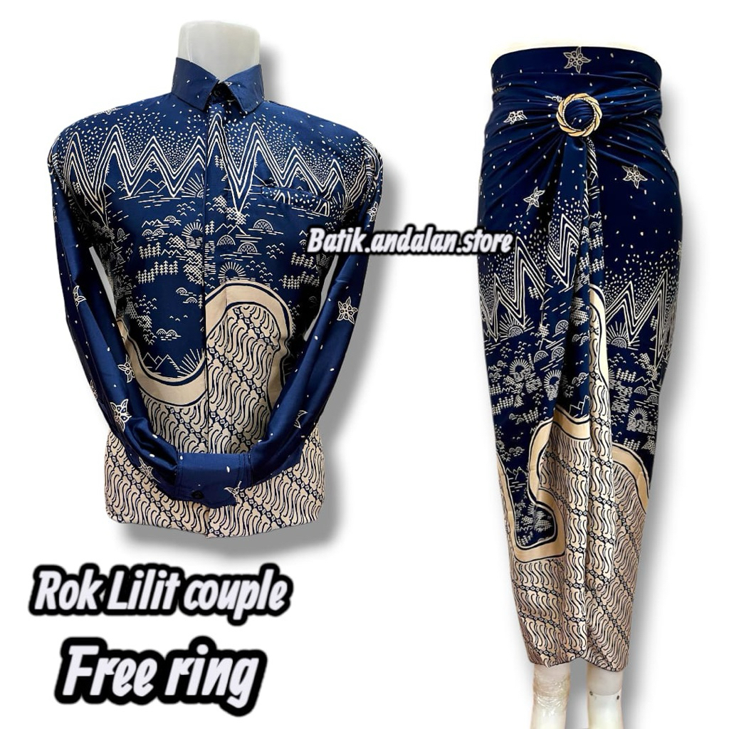 couple baju batik dan rok lilit batik couple pasangan untuk lamaran pesta kondangan