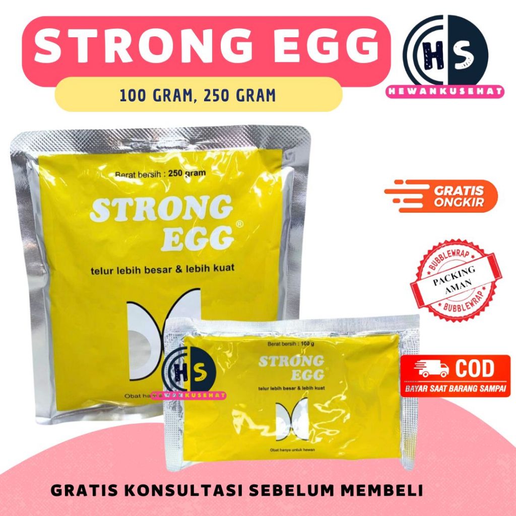 STRONG EGG 100 gram & STRONG EGG 250 gram - MEDION - Vitamin Peningkat Berat Telur MasaProduksiTelur
