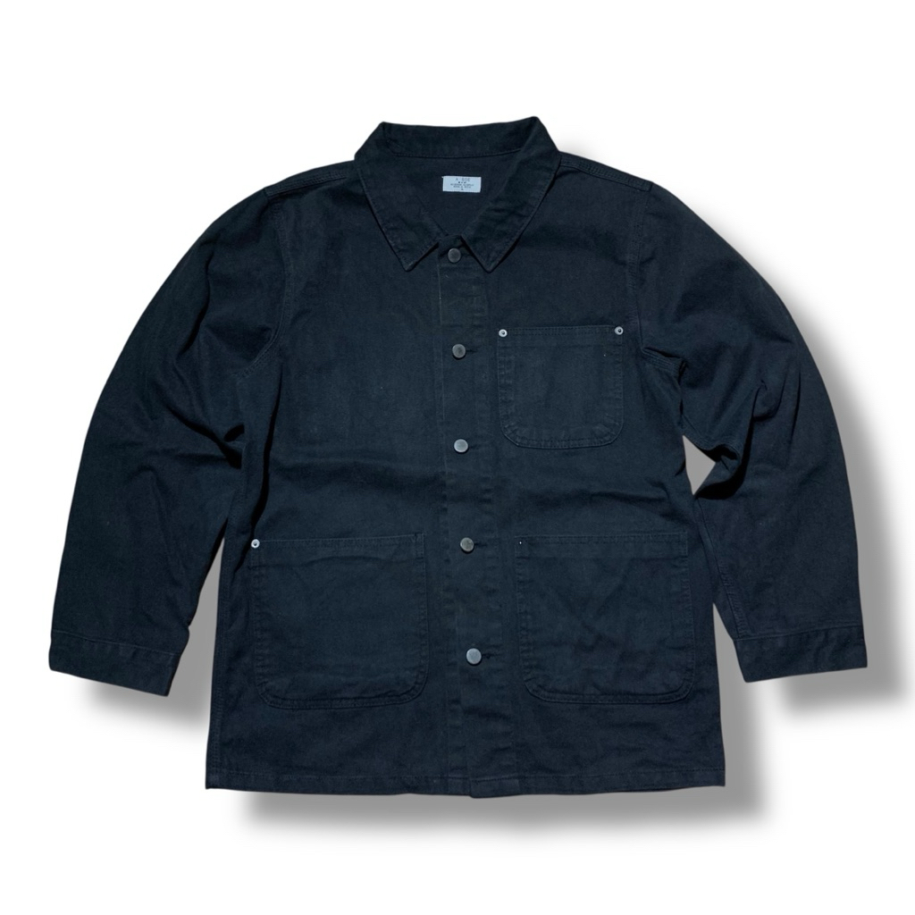 A Side Denim Chore Jacket Black