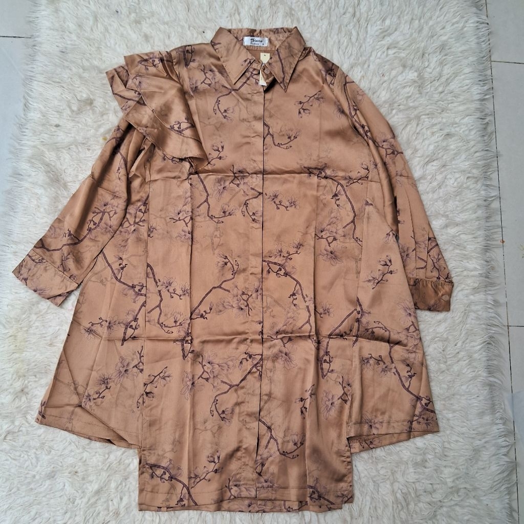 atasan tunik brand diana malaysia satin silk printing premium motif new bukan preloved seken second 