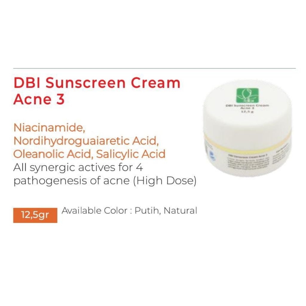 DBI SUNSCREEN ACNE 3 10 GRAM