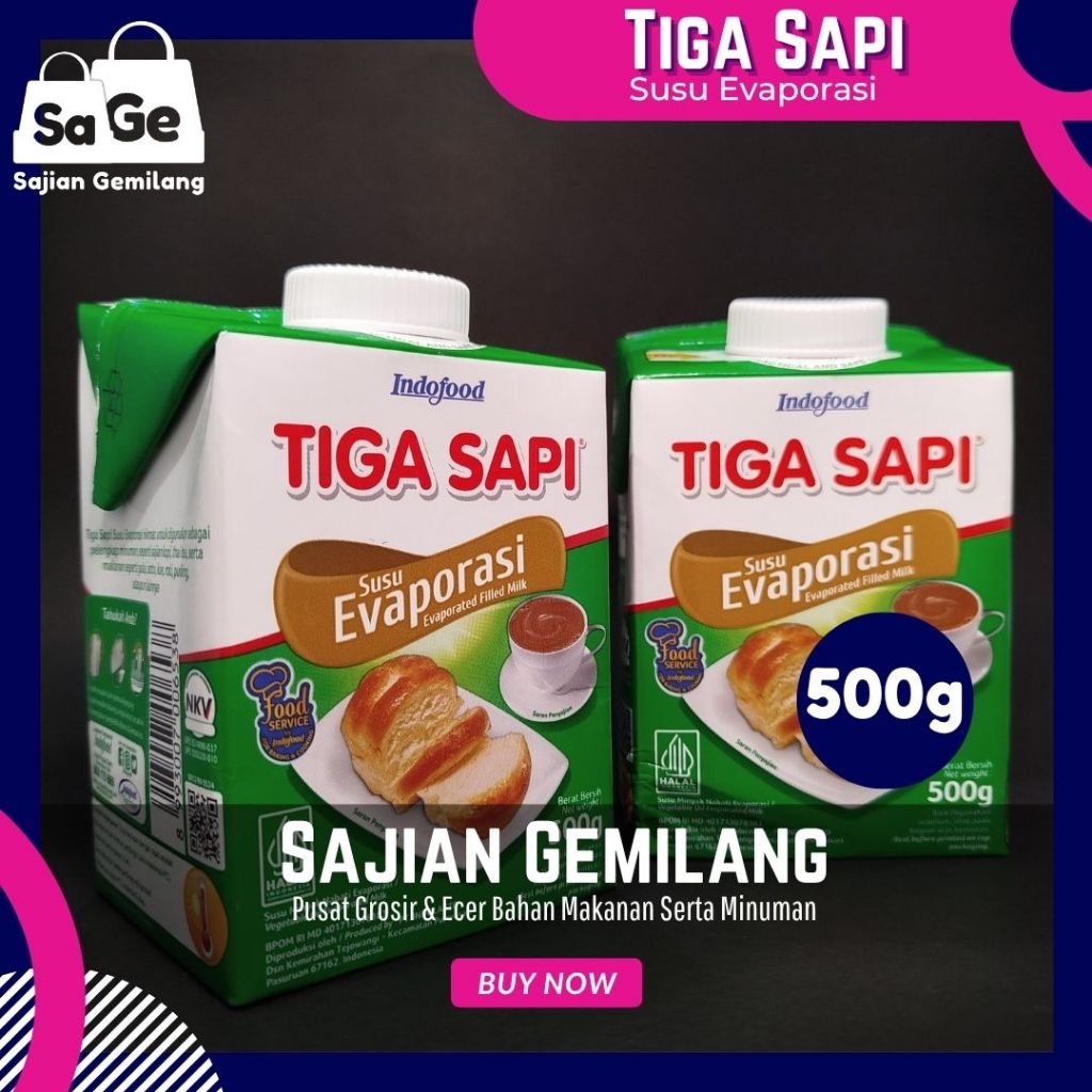 

[TURUN HARGA] Tiga Sapi Evaporasi 500ml – Krim Susu Serbaguna – Grosir Sajian Gemilang