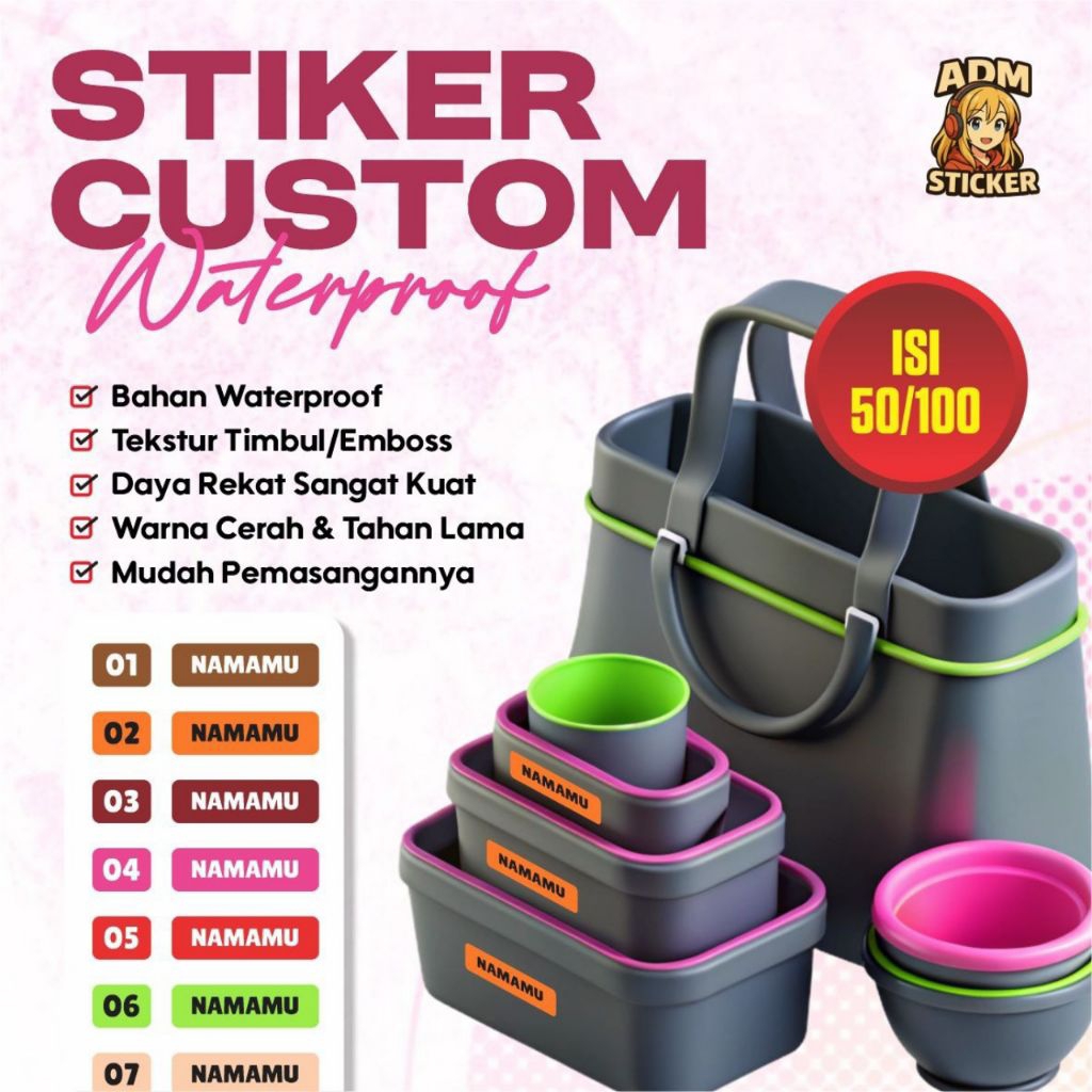 

[isi100]STIKER CUSTOM NAMA PERABOTAN UV DTF GELAS PIRING SENDOK WATERPROOF TAHAN AIR AWET TIMBUL