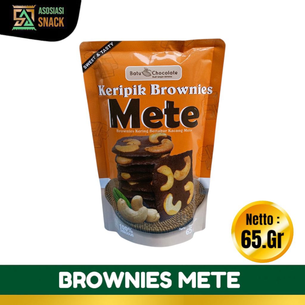 

Keripik Brownies Mete 65gr – Brownies Kering Renyah Bertabur Kacang Mete Premium