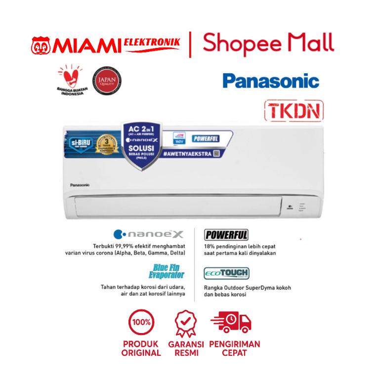 PANASONIC CS-PN12AKJ PN12WKJ AC Split 1,5 PK Plasma